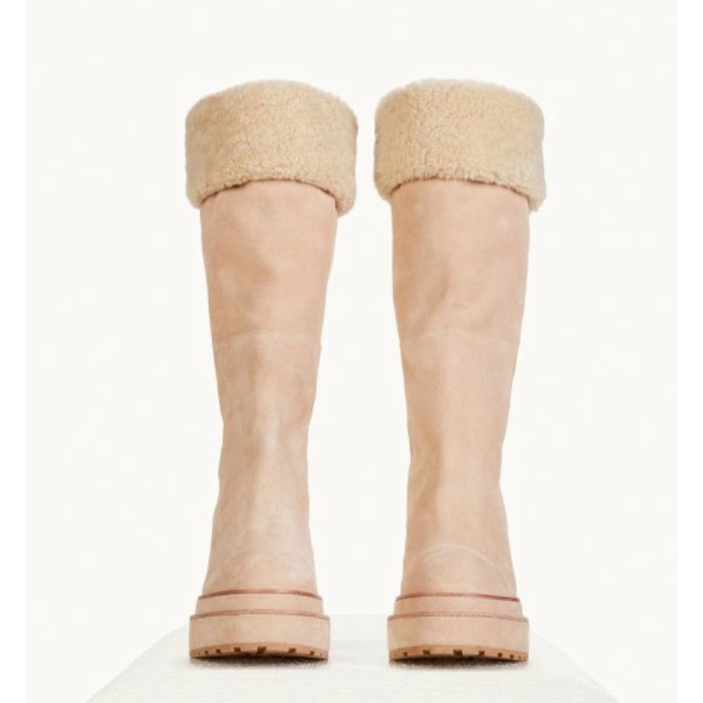 CULT GAIA SOMMAR SUEDE LEATHER/SHEARLING FOLD OVER STYLE BOOTS SIZE EU 39 - Picture 4 of 8